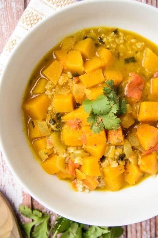 Yellow Curry Squash with Basil