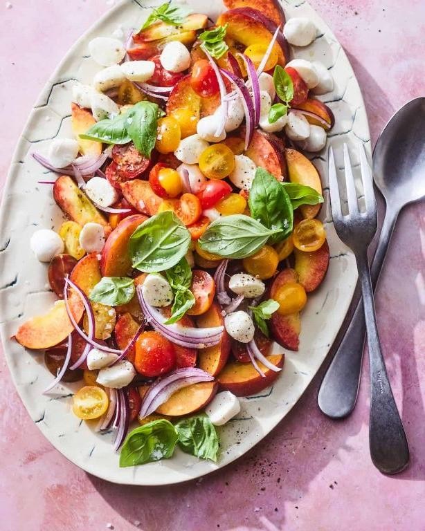 Yellow Tomato and Peach Salad