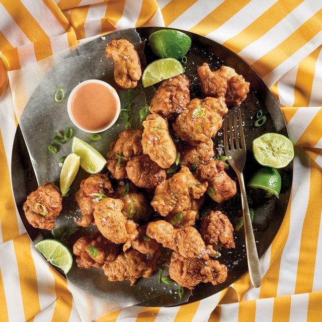 Zesty Lime and Cilantro Clam Fritters