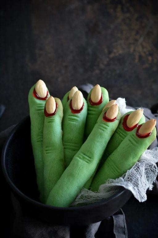 Zombie Finger Cookies with Almond Nails