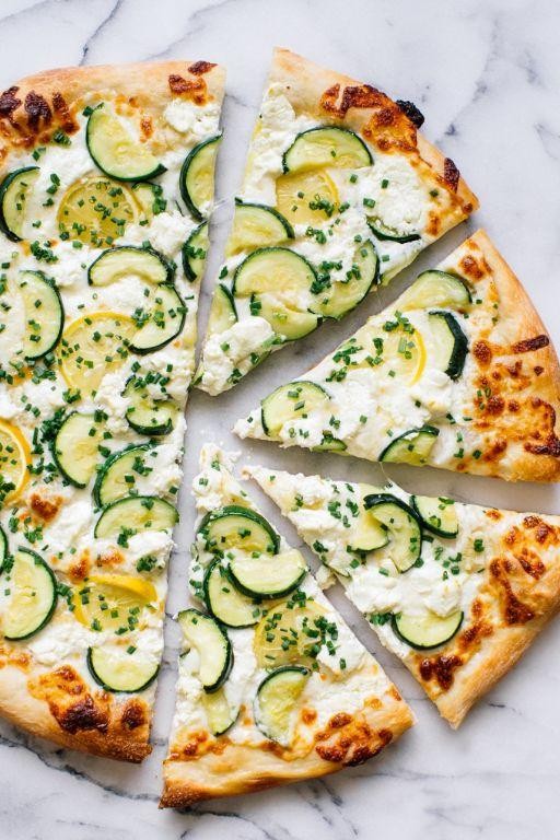 Zucchini and Parmesan White Pizza