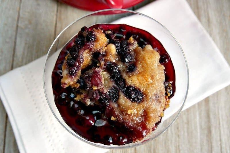3 Ingredient Slow Cooker Blueberry Cobbler