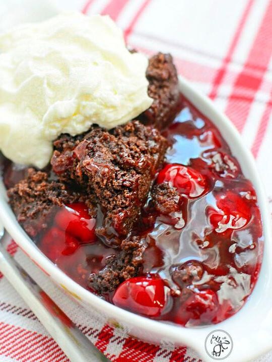 3 Ingredient Slow Cooker Chocolate Cherry Dump Cake