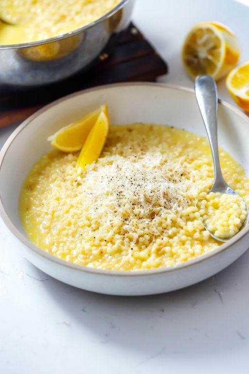 Acini de Pepe with Lemon Cream Sauce