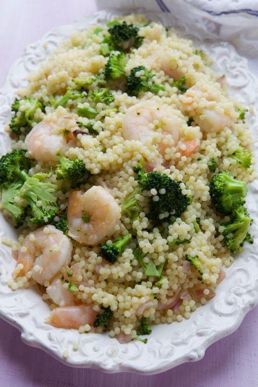 Acini de Pepe with Shrimp and Asparagus