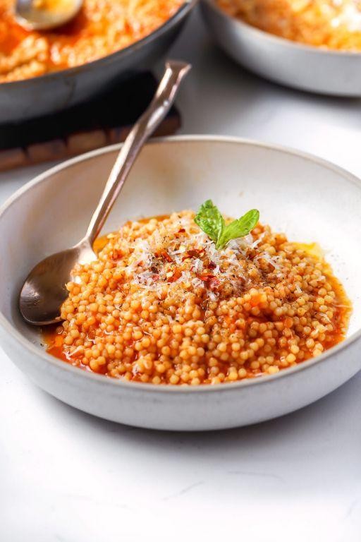Acini de Pepe with Tomato Basil Sauce