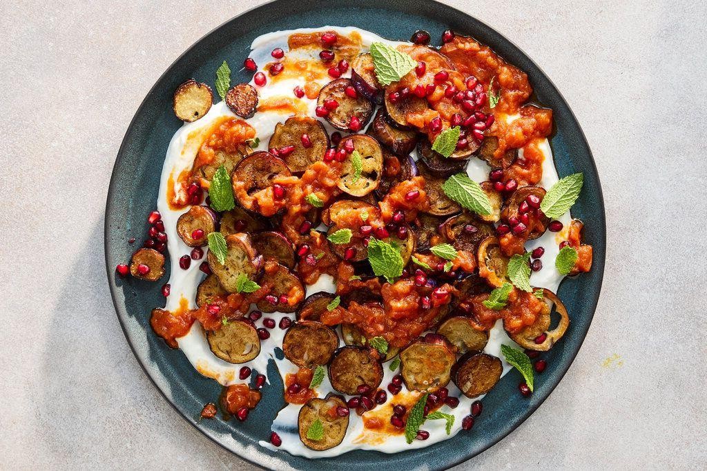 Afghan Borani Banjan with Eggplant and Tomatoes