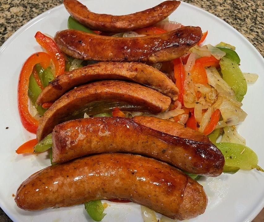 Alligator Sausage and Peppers