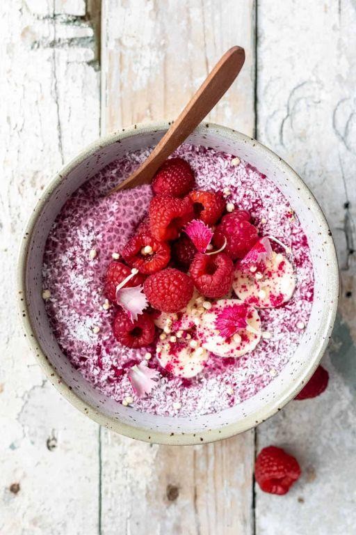 Almond and Raspberry Chia Pudding