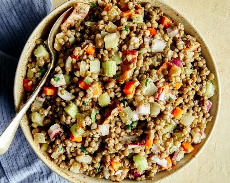 American Lentil Salad with Bacon and Ranch