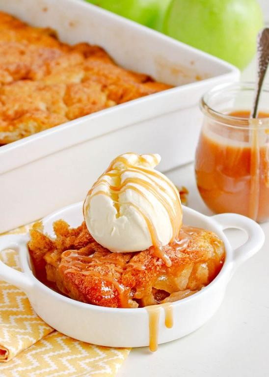 Apple Cobbler with Caramel Drizzle