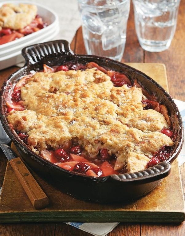 Apple Cobbler with Cranberry Swirl
