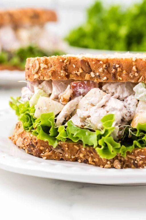 Apple Walnut Shredded Chicken Sandwich