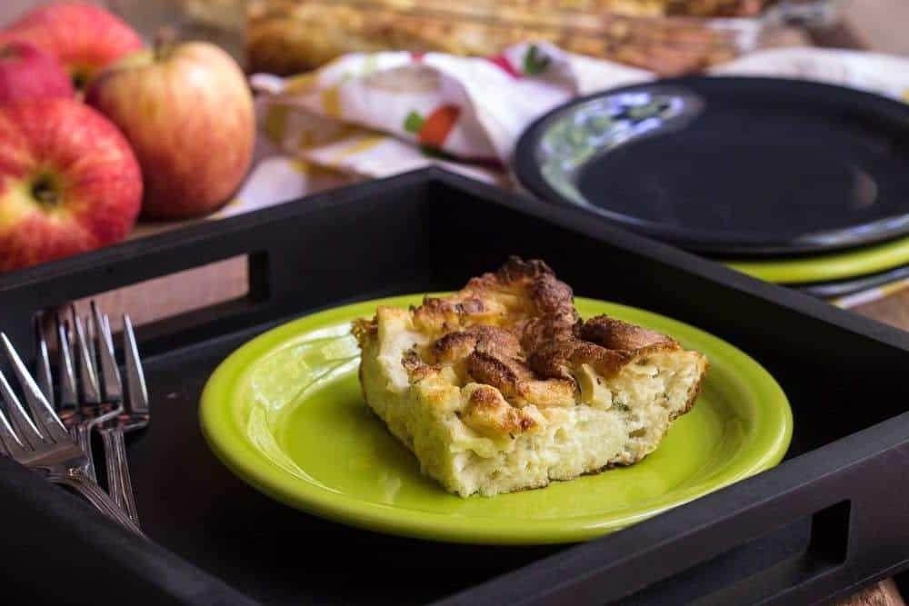 Apple and Cheddar Savory Bread Pudding