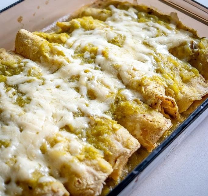 Armadillo Enchiladas with Green Chile Sauce