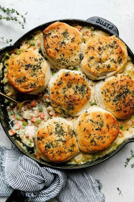 Armadillo Pot Pie with Herbed Biscuits