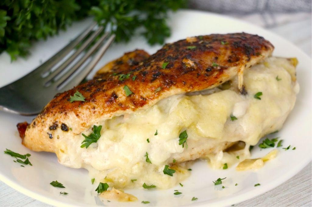 Artichoke and Mozzarella Stuffed Chicken Breast