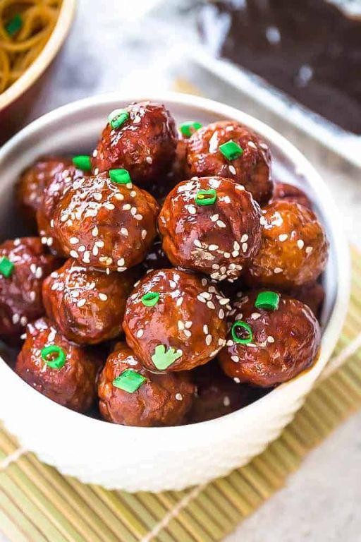 Asian Glazed Crockpot Meatballs