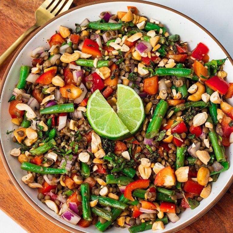 Asian Lentil Salad with Sesame Ginger Dressing