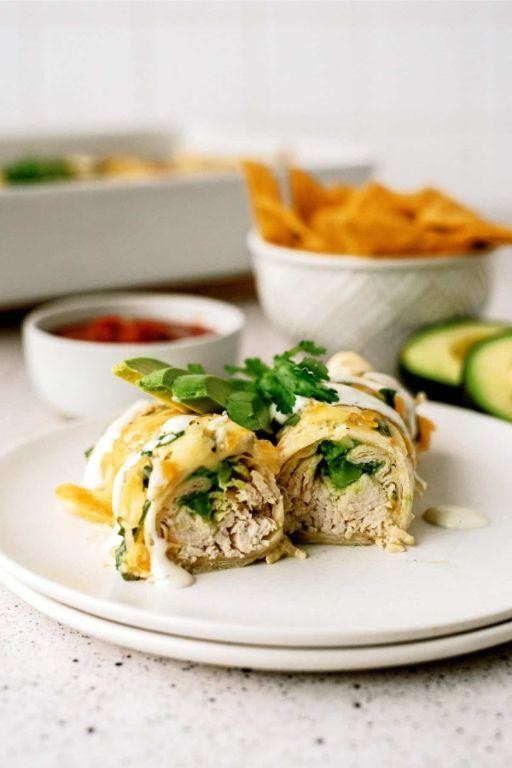 Avocado Chicken Enchiladas