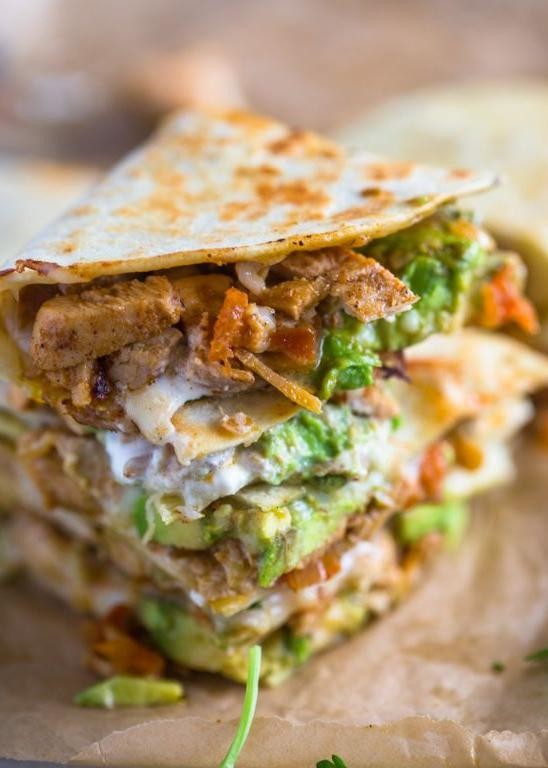Avocado Chicken Quesadillas