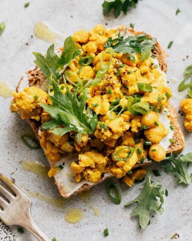 Avocado Toast with Chickpea Scramble