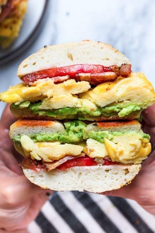 Avocado and Bacon Breakfast Sandwich