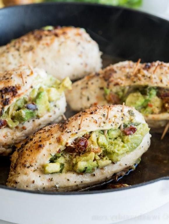 Avocado and Mozzarella Stuffed Chicken Breast
