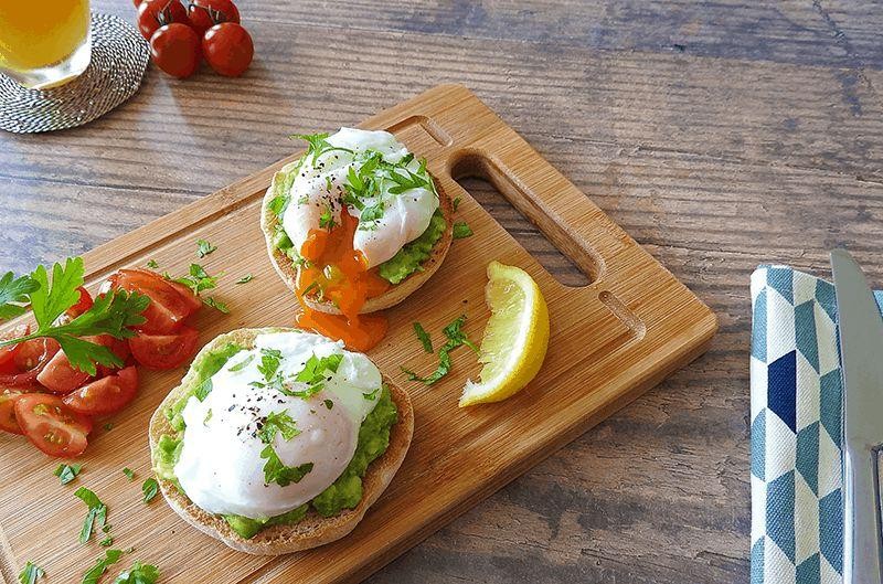 Avocado and Poached Egg English Muffins