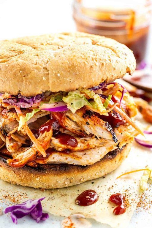 BBQ Chicken and Coleslaw Bagel