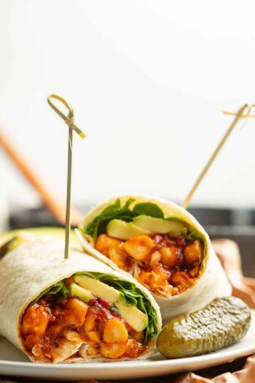 BBQ Chickpea and Coleslaw Veggie Wrap