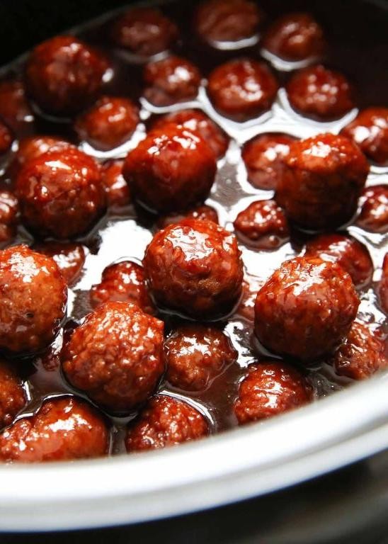BBQ Grape Jelly Crockpot Meatballs