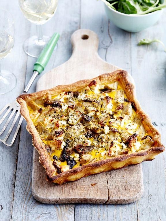 Baby Artichoke and Mushroom Quiche