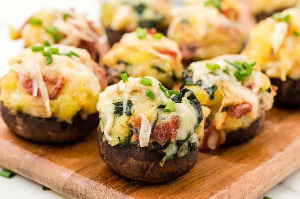 Babybel Cheese Stuffed Mushrooms