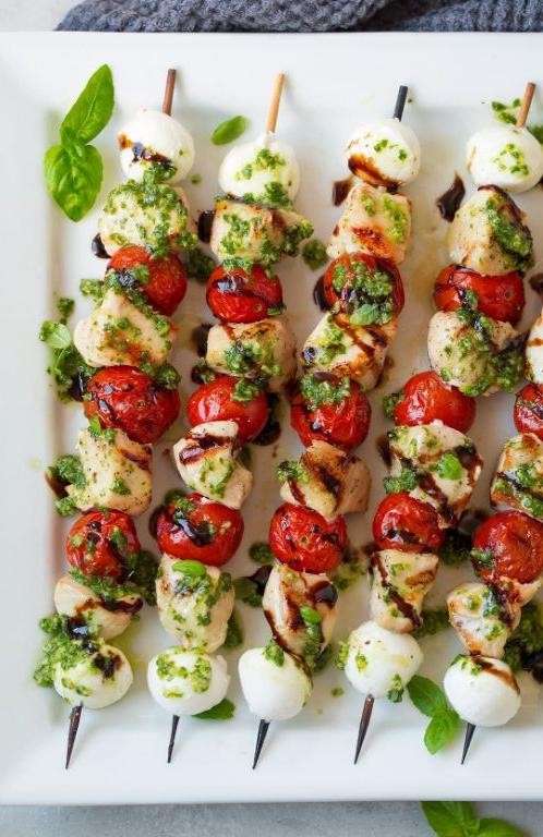 Babybel Cheese and Chicken Skewers