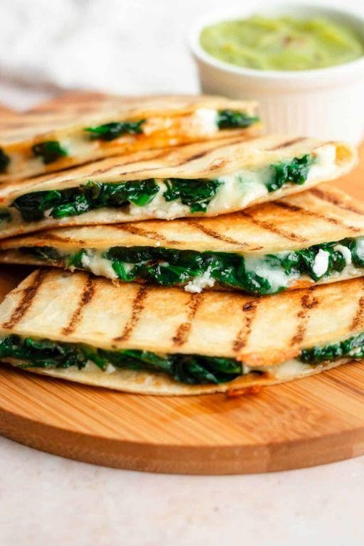 Babybel Cheese and Spinach Quesadillas