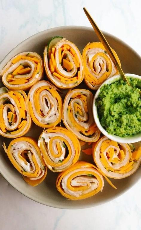 Babybel Cheese and Turkey Pinwheels