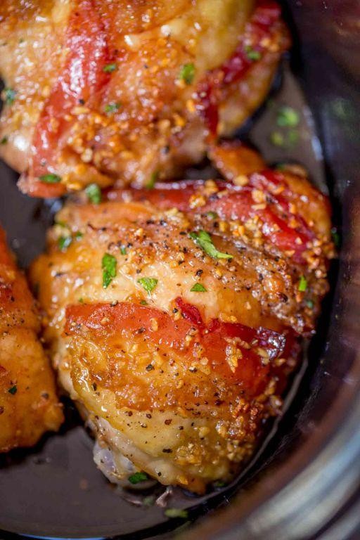 Bacon Wrapped Chicken and Rice Crock Pot Indulgence