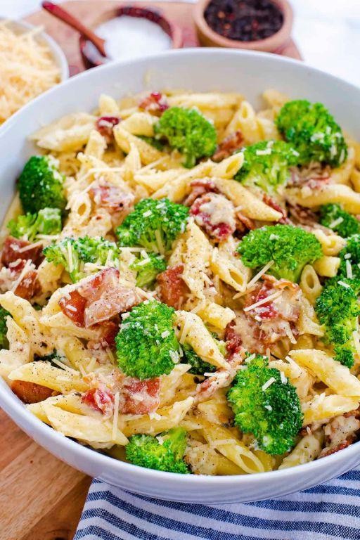 Bacon and Broccoli Pasta Alfredo