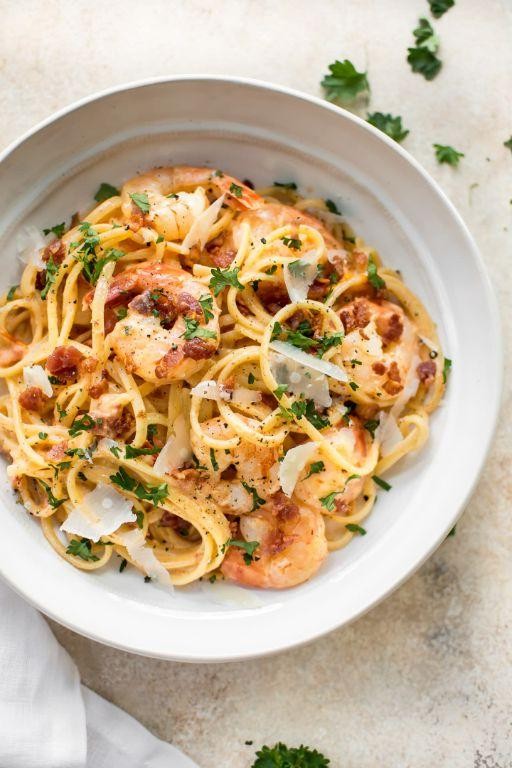 Bacon and Shrimp Linguine