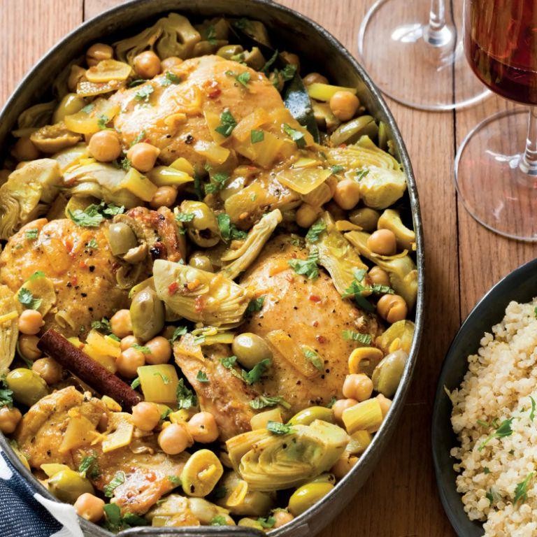 Baked Chicken with Artichokes and Olives