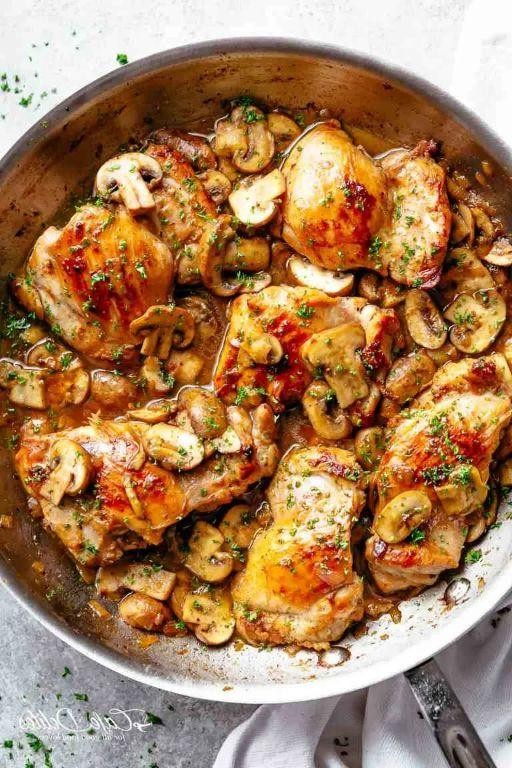 Baked Chicken with Mushrooms and Garlic