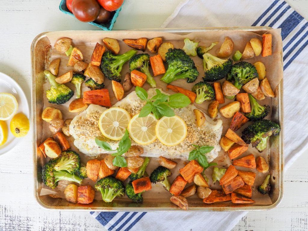 Baked Cod with Roasted Vegetables