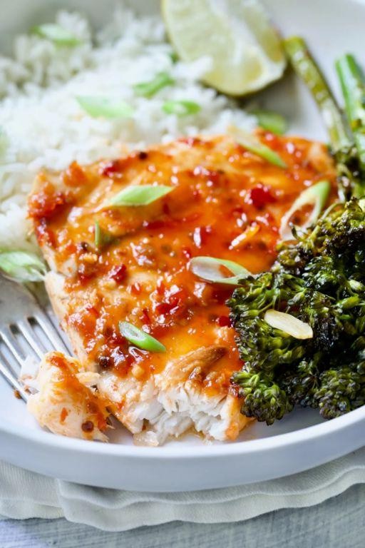 Baked Cod with Sweet Chili Sauce