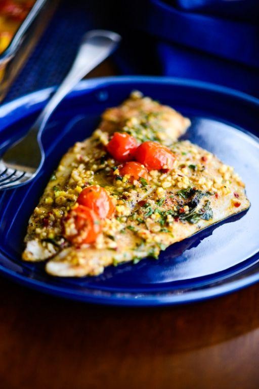 Baked Fluke with Tomato and Basil