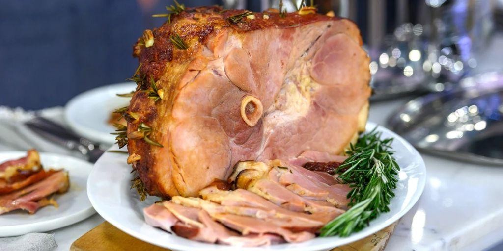 Baked Healthy Ham with Rosemary and Garlic