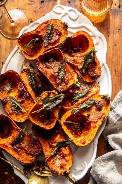 Baked Honey Nut Squash with Brown Sugar and Butter