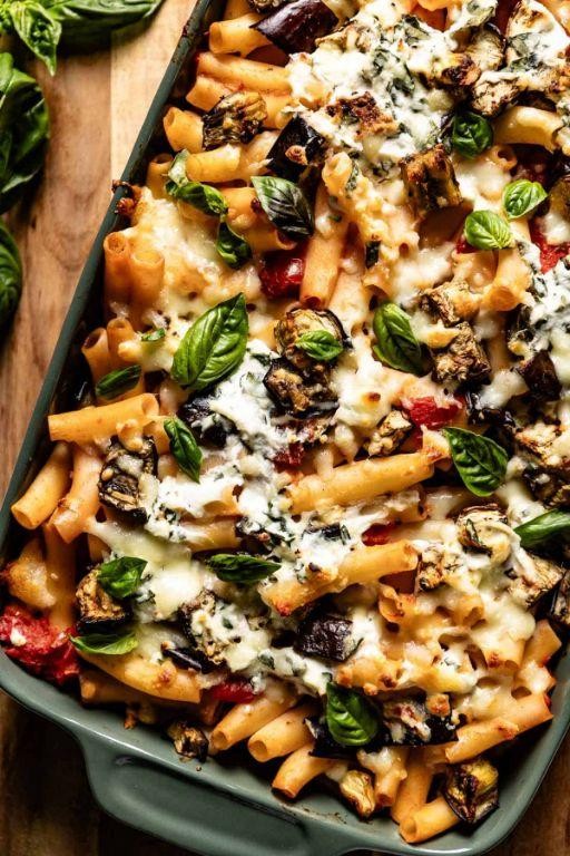 Baked Mostaccioli with Eggplant and Ricotta