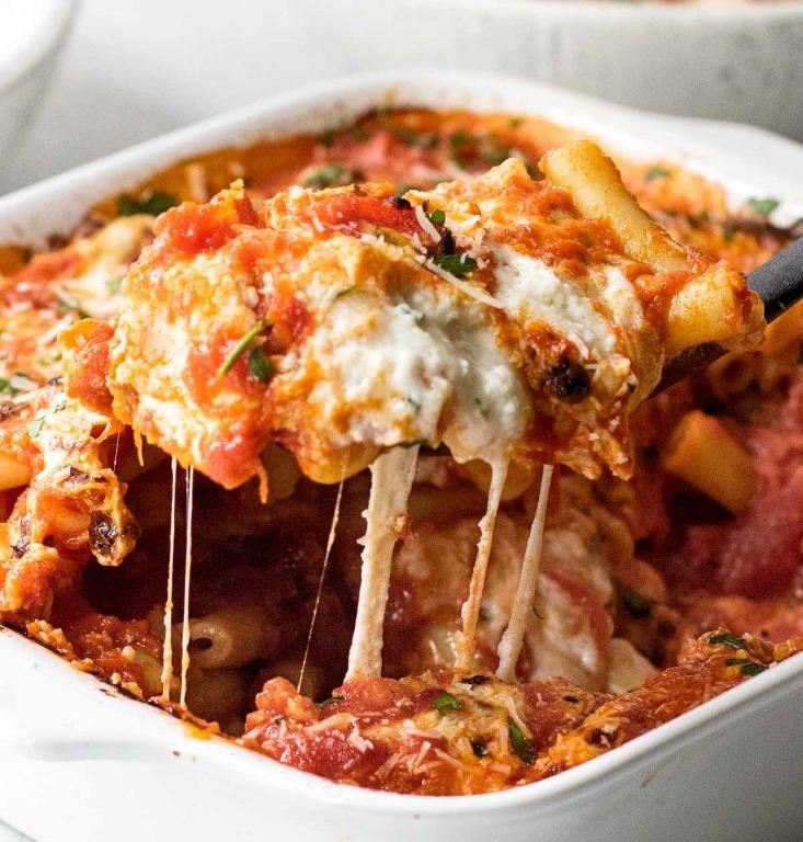 Baked Mostaccioli with Four Cheeses