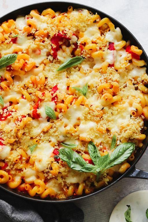 Baked Mostaccioli with Roasted Red Peppers